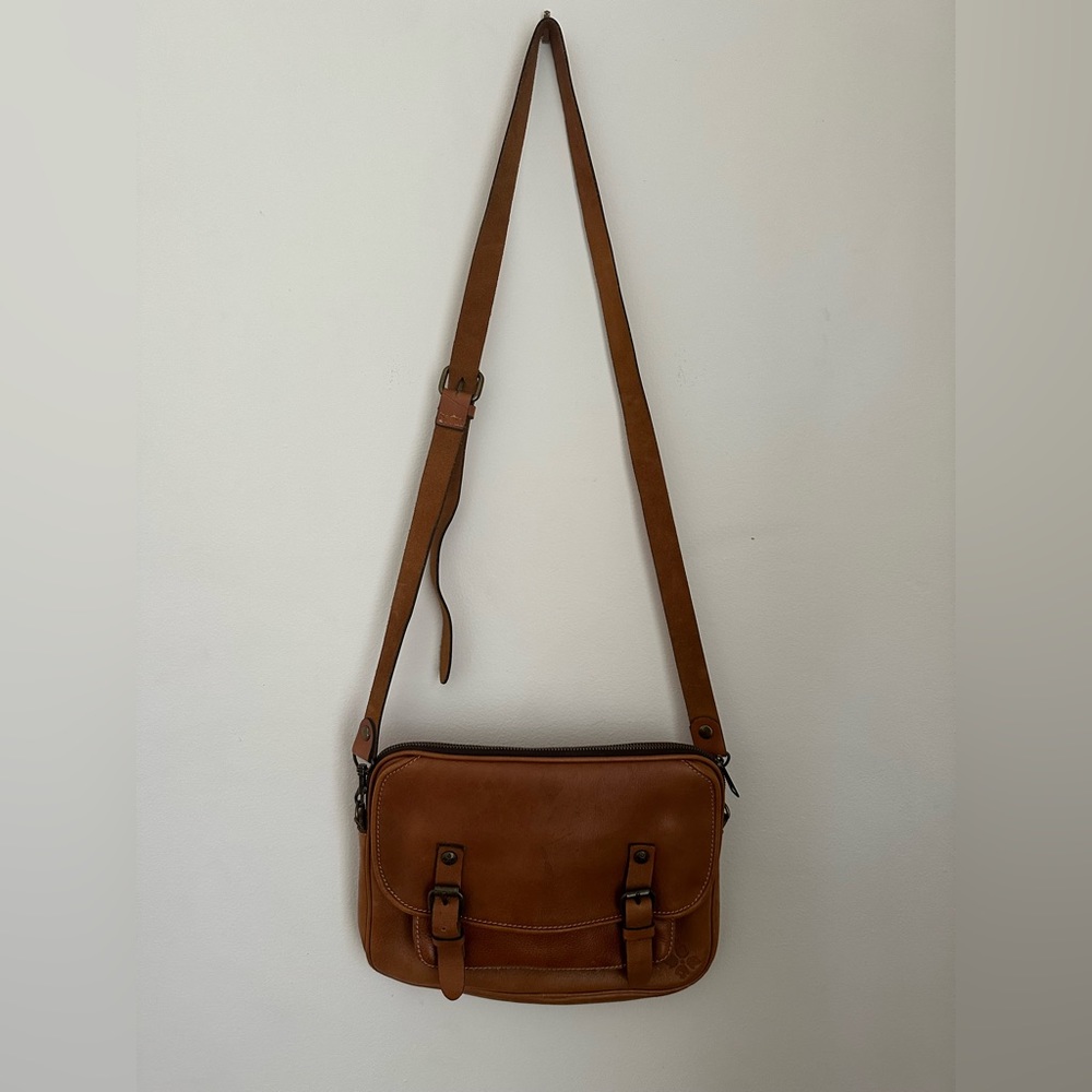 Patricia Nash Signature Leather Satchel Handbag Tobacco Brown Italian Leather